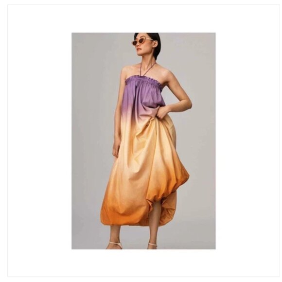 Anthropologie Geisha Designs Bubble Dress, Purple Ombré Size L - Picture 1 of 4